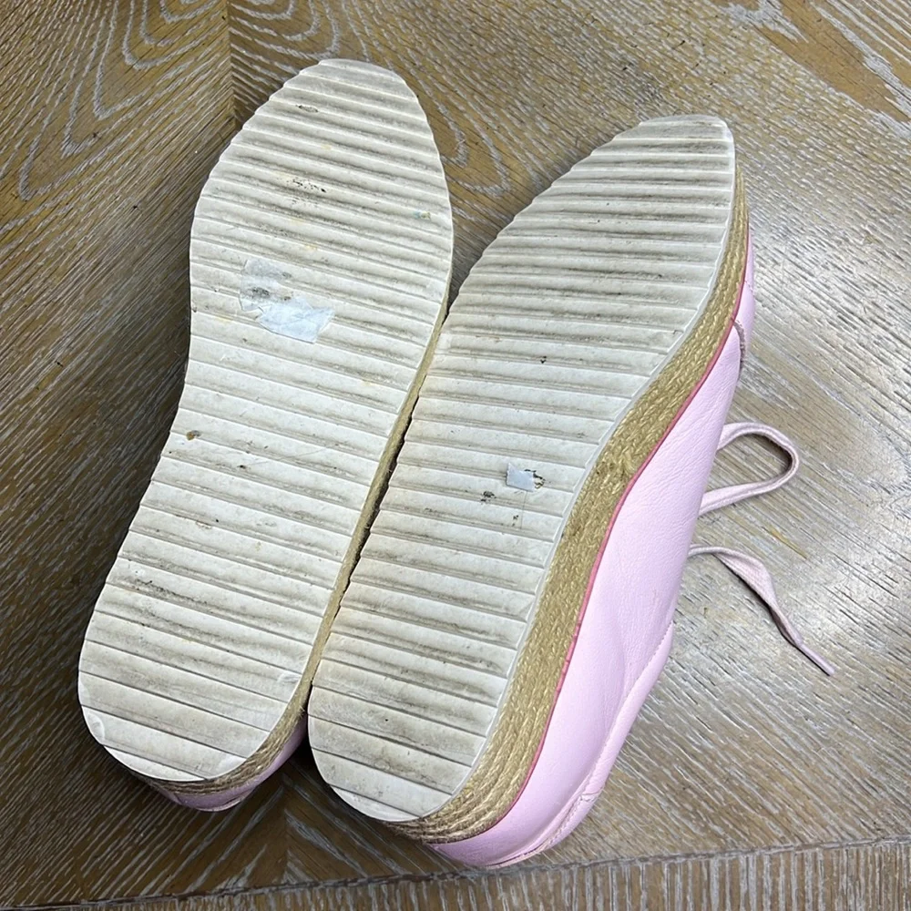 HALOGEN x ATLANTIC PACIFIC Pink Leather Espadrille Pointy Sneakers 8.5